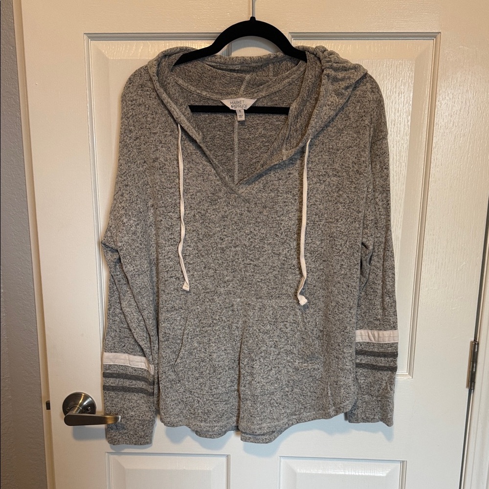 Market & Spruce Heather Gray Hooded Sweatshirt